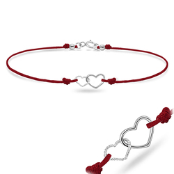 Matt Rope with Twin Heart Silver Anklet ANK-102